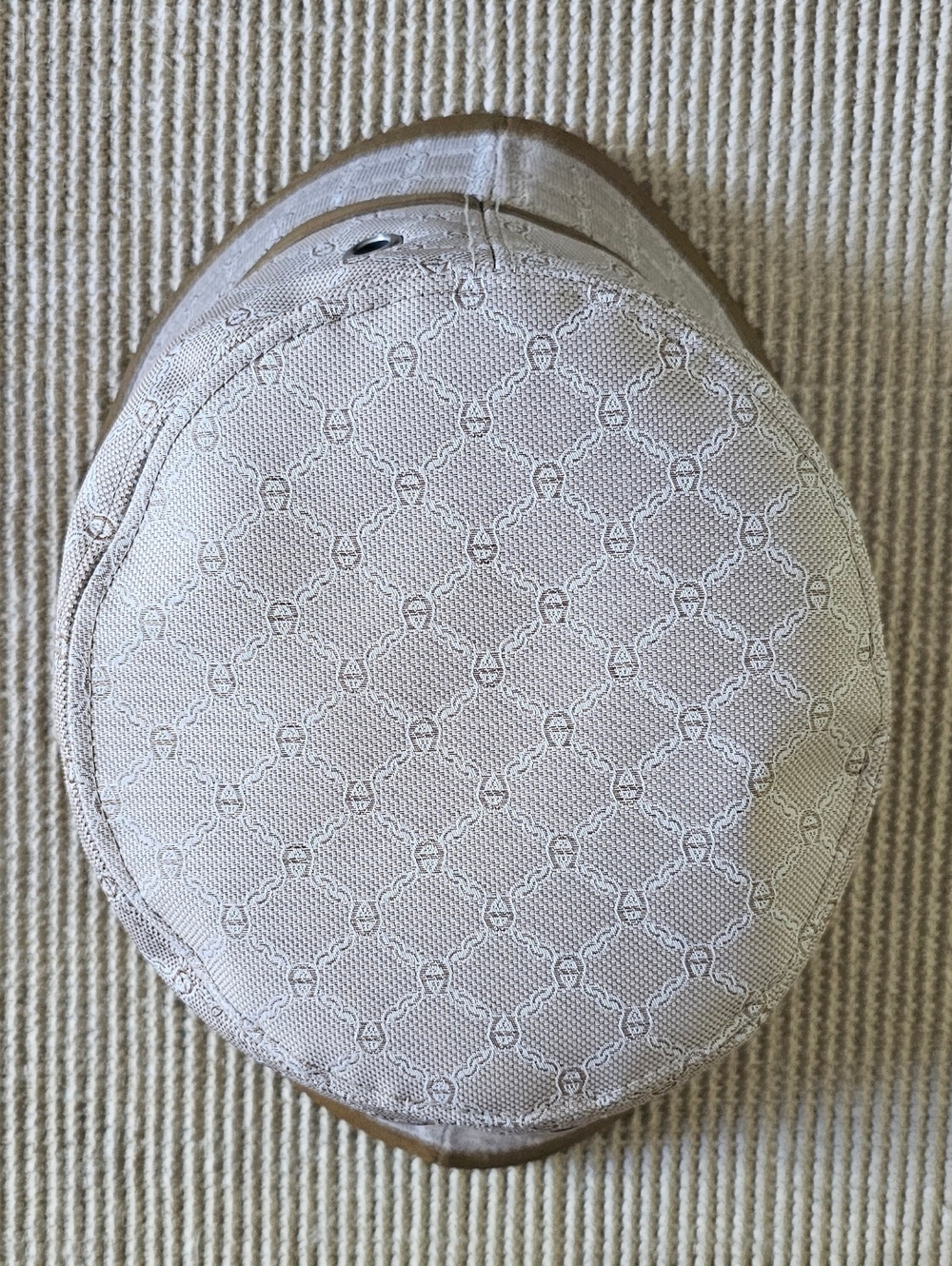 Etienne Aigner NWT Beige Patterned Bucket Hat with Brown Trim - Men's Size L/XL - Picture 3 of 11